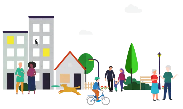 Stilistische Grafik von Stadt